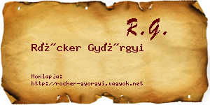 Röcker Györgyi névjegykártya